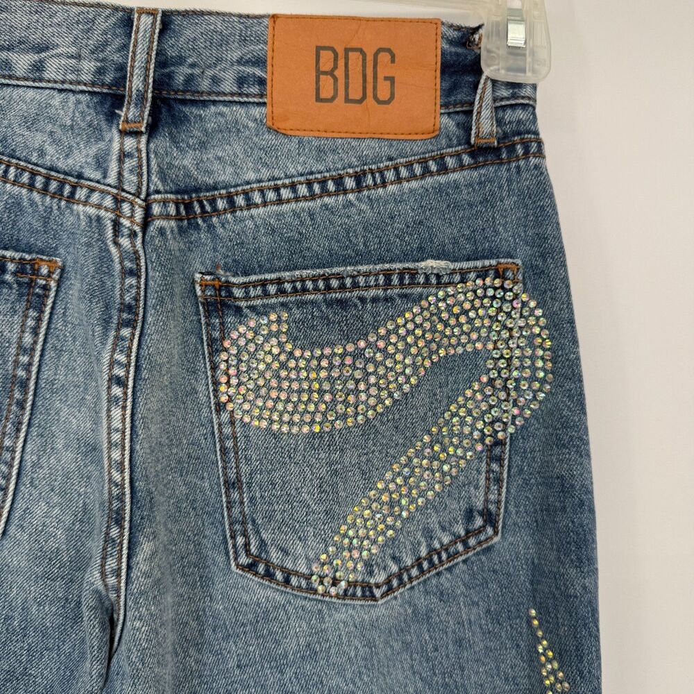Urban Outfitters BDG 90s Mid-Rise Bootcut Jeans Embellished – Size 25 - Picture 7 of 8